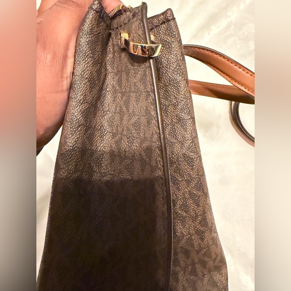 Michael Kors Dark Brown Satchel with Tan Accents - Picture 6 of 14